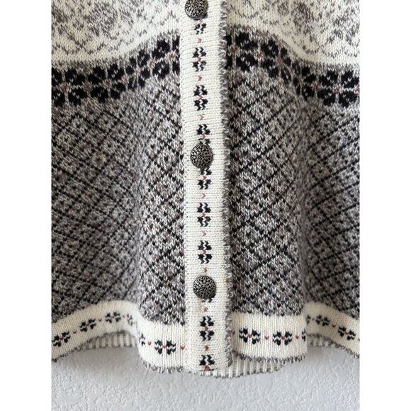 Baltic Inspirations Wool Blend Nordic Fair Isle Cardigan Sweater Cabincore M - Picture 5 of 8